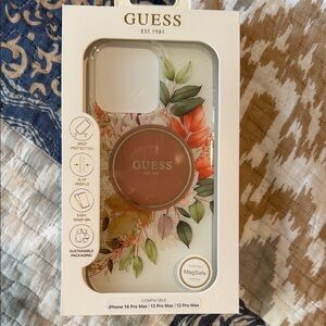 Guess Floral MagSafe iPhone Case - Orange and Green